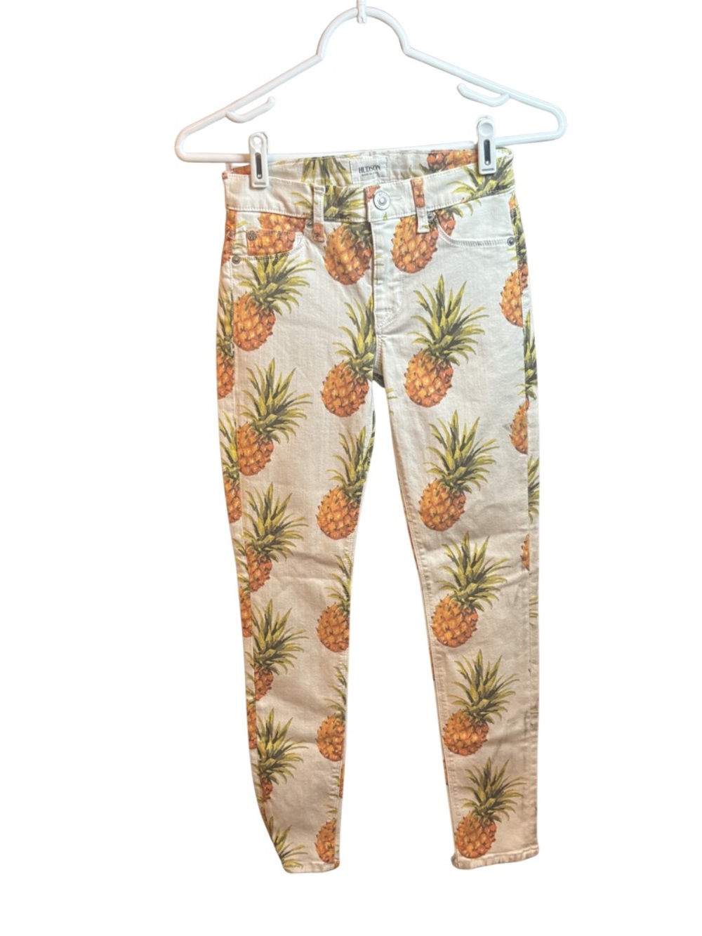 Hudson Jeans Pina Colada Print Midrise Ankle Skinny Size 25 New